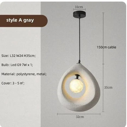 Lustre LED japonais créatif pour décoration intérieure artistique — LZ4X9Q7