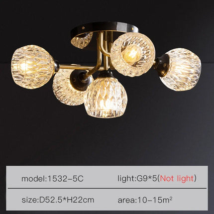 Lustre suspension nordique en cristal et cuivre — LZ4X9P7Q