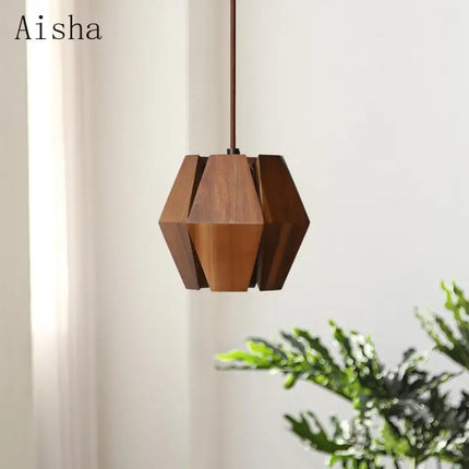 Suspension rétro en bois massif pour intérieur élégant — LZ4N7Q2