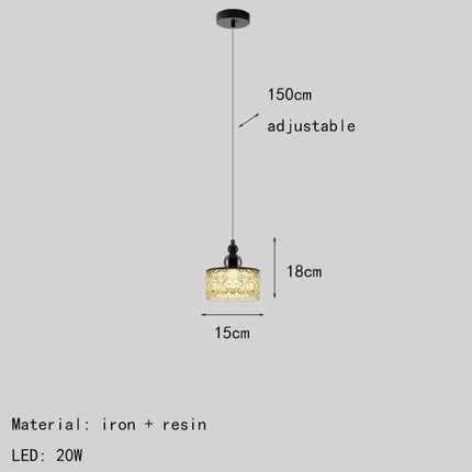 plafonnier led en résine transparente et métal noir style moderne
