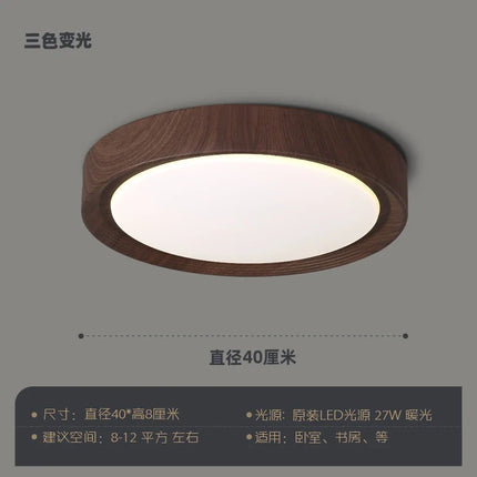 Plafonnier LED nordique en bois et fer décoratif — LZ4X9Q2