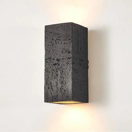 Applique murale LED carrée style wabi-sabi en ciment pour intérieur — LZ4X9T2