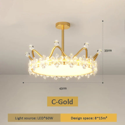 Lustre en cristal avec couronne dorée et étoile pour décoration enfant — LZ4X9P2
