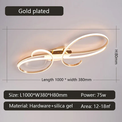 Plafonnier LED moderne plaqué pour salon, chambre et couloir — LZ4X9P2