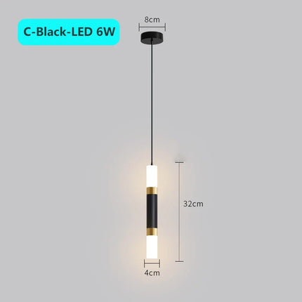 Suspension LED tube long design moderne pour intérieur luxe — LZ4X7Q9