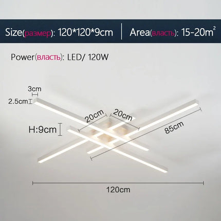 Plafonnier LED à bande longue design contemporain — LZ4X9M