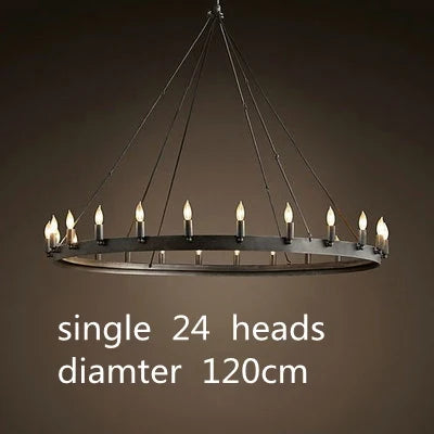 Lustre rond industriel rétro américain avec LED — LZ4X9P2