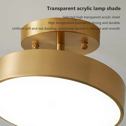 Plafonnier LED rond en cuivre pour vestiaire — LZ4P9XQ