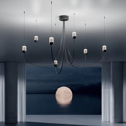 Lustre minimaliste LED avec abat-jour en verre cristal — LZ4X7Q2