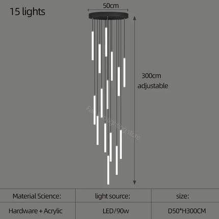 Lustre suspension moderne minimaliste de luxe pour duplex — LZ4P9XQ
