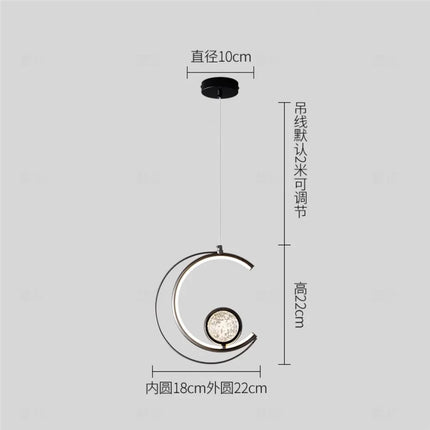 Suspension élégante en cristal forme croissant de lune nordique — LZ4P9XQ