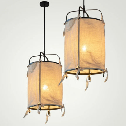 Suspension japonaise décorative en fer et lin — LZ4X9Q2F