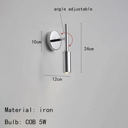 Applique murale chrome avec lecture et angle réglable — LZ4X9T2