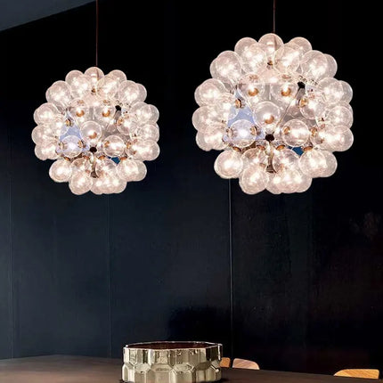 Lustre LED en verre chromé et doré pour décoration intérieure — LZ4X9P2Q