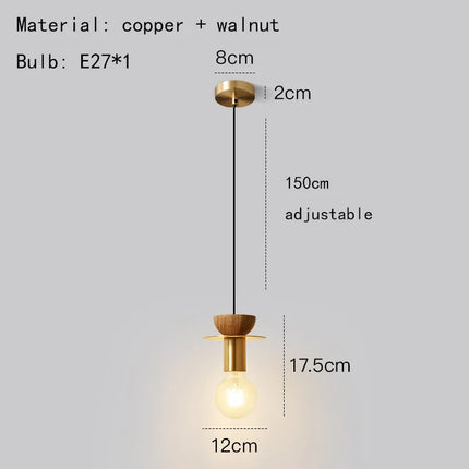 Suspension élégante en bois et métal pour intérieur moderne — LZ4X9T