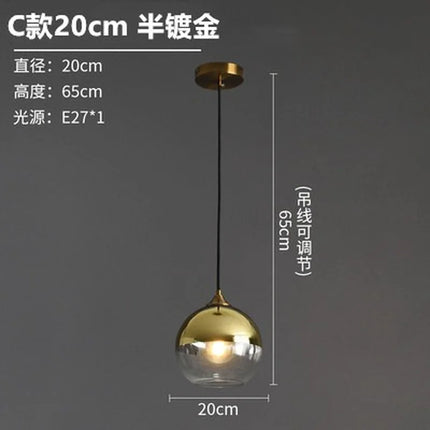 Lustre suspension nordique en verre fumé simple et luxueux — LZ4X9T2