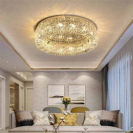 Lustre LED moderne en cristal doré et argenté pour intérieur — LZ4X9M