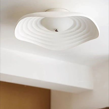 Plafonnier LED rétro en résine forme feuille de lotus décorative — LZ4T9X