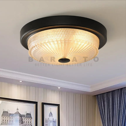 Plafonnier LED américain avec abat-jour en verre dépoli blanc pour couloir — LZ4X9M