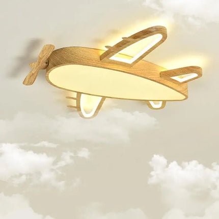 Plafonnier avion en bois et fer pour chambre enfant — LZ4N7Q2