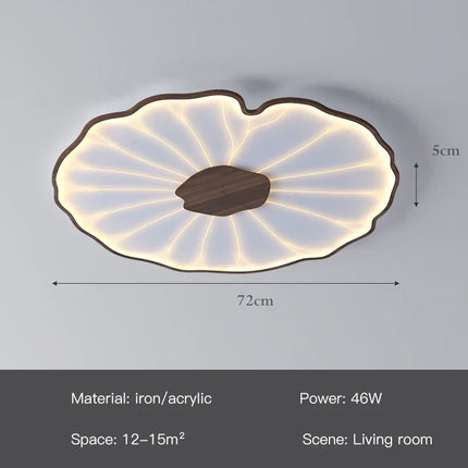 Plafonnier LED moderne en métal design feuille de lotus pour salon et chambre — LZ4X9P2