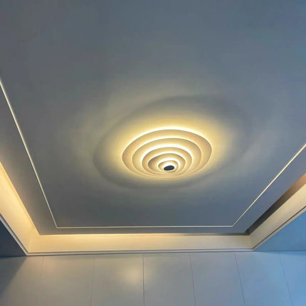 Lustre LED moderne à anneaux ondulés pour salon intérieur — LZ4X9T2