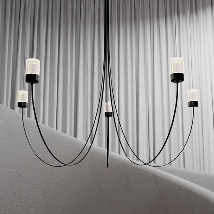 Lustre minimaliste LED avec abat-jour en verre cristal — LZ4X7Q2