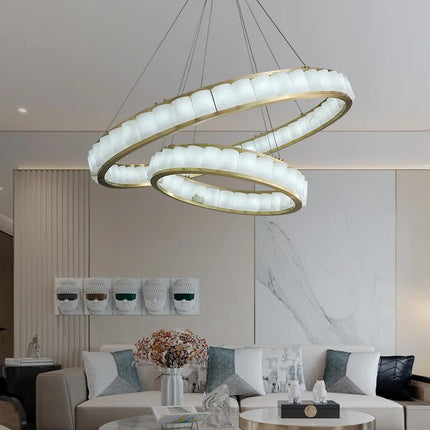 Lustre grand luxe en marbre naturel espagnol pour hôtel — LZ4P9XQ
