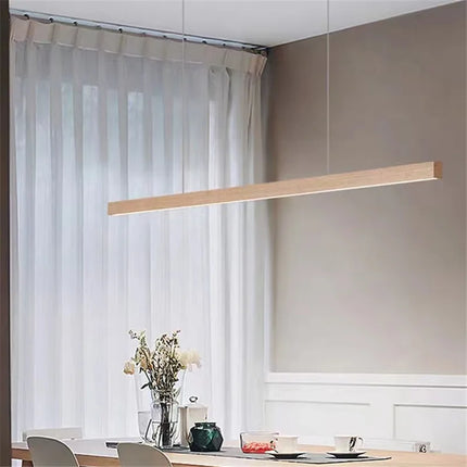 Lustre rétro en bois de noyer avec bande allongée pour loft — LZ4F7Q2
