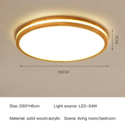 Lustre en bois moderne avec LED et télécommande — LZ4X9P2Q