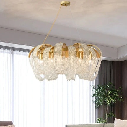 Lustre de luxe en cristal avec pampilles pour hôtel — LZ4X9T2