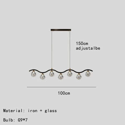 Suspension intérieure en verre et métal au design moderne — LZ4X9P