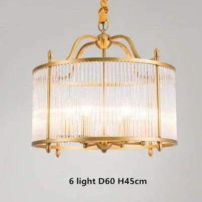 lustre moderne en cuivre avec tubes de verre led
