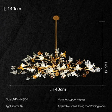 Lustre cuivre rétro en forme de branche style chinois — LZ4X9M2