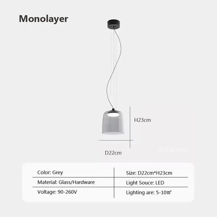 Lustre suspension nordique en fil de verre pour décoration intérieure — LZ4X9B