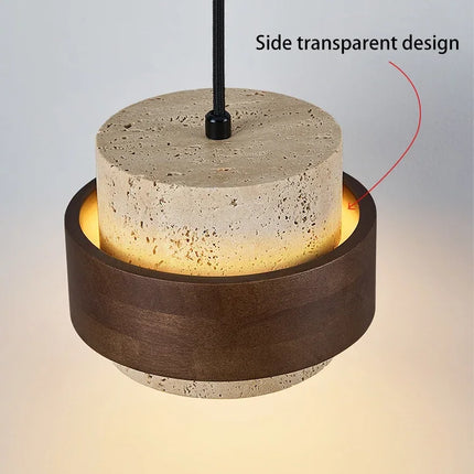 Suspension en bois noyer avec éclairage rétro pour bar et restaurant — LZ4X9T1