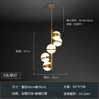 Lustre suspension nordique en cuivre au design créatif — LZ4X9P2