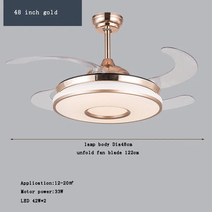 Plafonnier LED intelligent à pales rétractables au design moderne — LZ4X9T