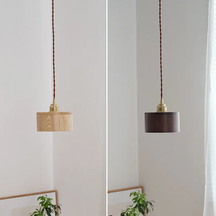 Suspension LED en bois style nordique pour loft, bar et restaurant — LZ4X9J