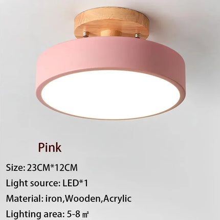 Plafonnier LED en bois au design nordique pour intérieur élégant — LZ4X9P2