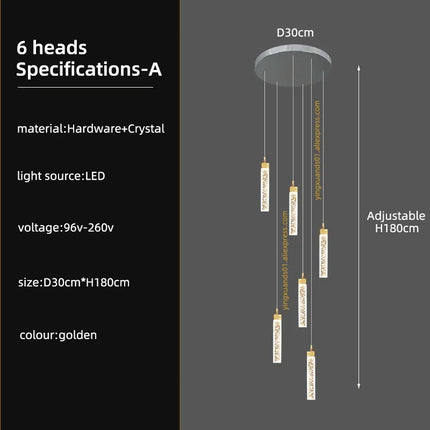 Lustre LED en cristal au design moderne pour intérieur élégant — LZ4Q7X9F