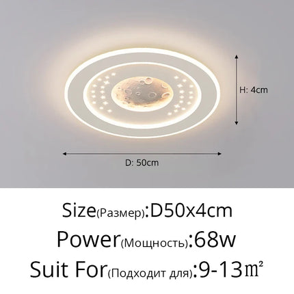 Plafonnier lunaire minimaliste anti-éblouissement pour chambre d’enfants — LZ4X9T