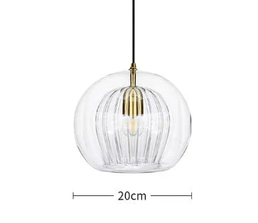 Suspension ronde en verre au design industriel lumineux et élégant — LZ4X9T2