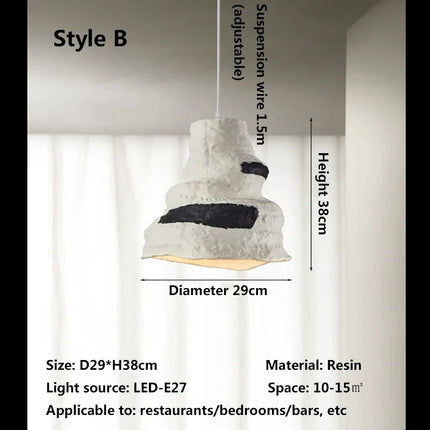 Lustre suspension nordique design wabi sabi pour éclairage décoratif café — LZ4G7X