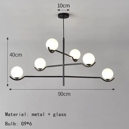 Lustre en verre blanc au design moderne pour intérieur élégant — LZ4X9T