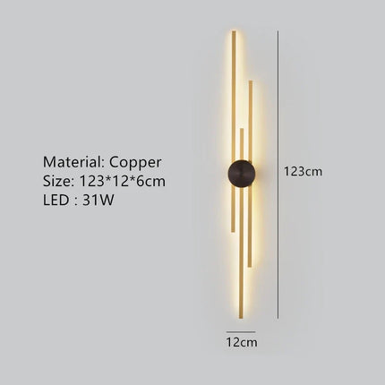 Applique murale LED en laiton minimaliste pour allée et restaurant — LZ4X9T1