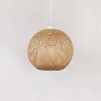 Lustre suspension LED nordique en bambou tissé à la main — LZ4XJ9