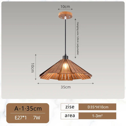 Suspension en bois style rétro japonais pour décoration intérieure — LZ4M7Q2