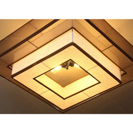 Plafonnier décoratif en tissu style rétro chinois japonais wabi-sabi — LZ4P9XQ