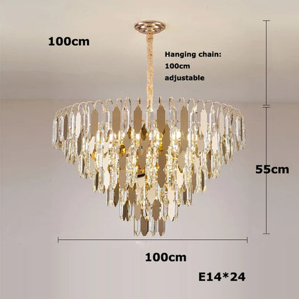 Lustre LED de luxe finition or chromé pour décoration moderne — LZ4X9T2